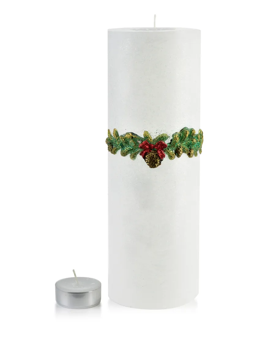 ŚWIECA LAMPION WALEC WIANEK BIAŁY 360