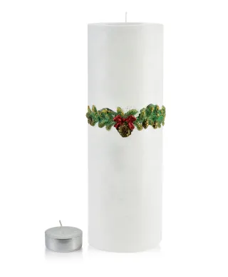 ŚWIECA LAMPION WALEC WIANEK BIAŁY 360