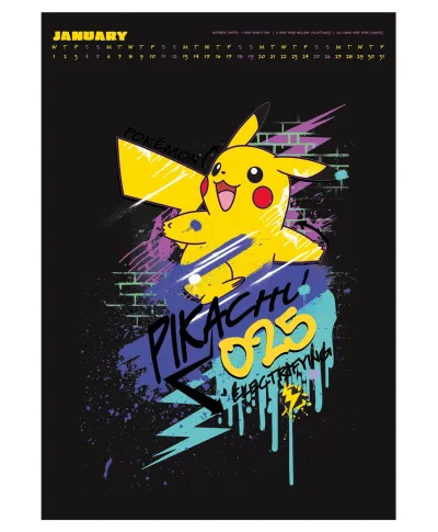 Pokemon Deluxe - kalendarz A3 na 2025 rok