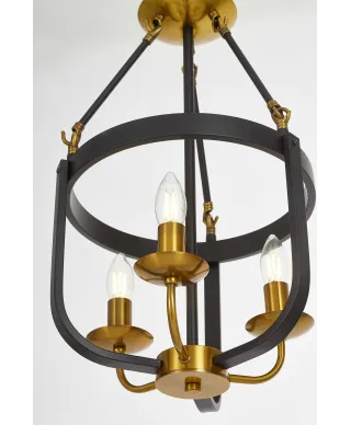 LAMPA WISZĄCA LOFT CZARNO-MOSIĘŻNA BERLING W3