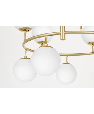 NOWOCZESNA LAMPA WISZĄCA BIAŁO-MOSIĘŻNA CEREDO NEO W10