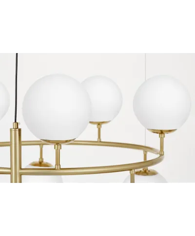 NOWOCZESNA LAMPA WISZĄCA BIAŁO-MOSIĘŻNA CEREDO NEO W10