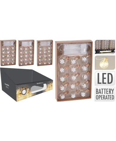 ŁAŃCUCH LED 15LED PŁATKI ŚNIEGU 3 wzory