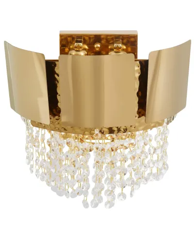 LAMPA ŚCIENNA KINKIET KRYSZTAŁOWY ZŁOTY DIONA W2