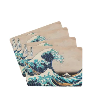 The Great Wave Of Kanagawa Hokusai - zestaw 4 podkładek na stół