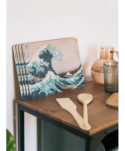 The Great Wave Of Kanagawa Hokusai - zestaw 4 podkładek na stół