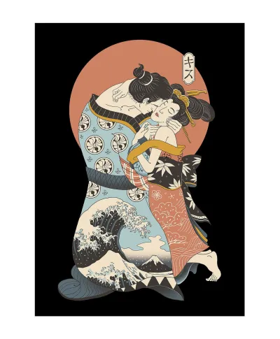 Vincent Trinidad The Kiss Ukiyo-E - pocztówka