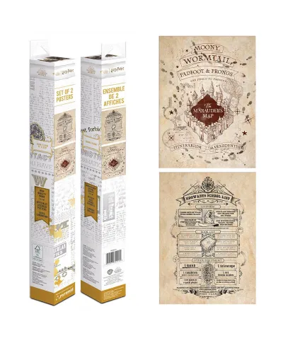 Harry Potter Map and School List - zestaw 2 plakatów