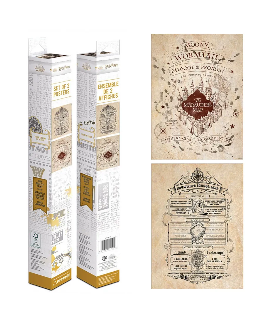 Harry Potter Map and School List - zestaw 2 plakatów