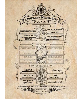 Harry Potter Map and School List - zestaw 2 plakatów
