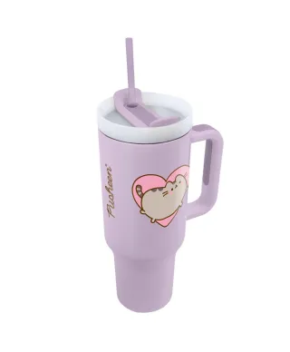 Pusheen Heart - kubek termiczny z uchem