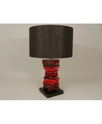 Lampa stołowa - Czerwień Kamyk - 40x60cm