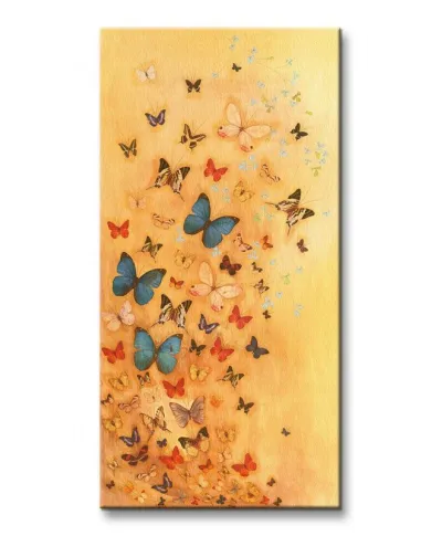 Obraz do sypialni - Butterflies On Warm Ochre