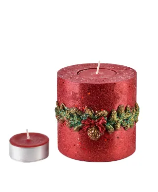 ŚWIECA LAMPION WALEC WIANEK CZERWONY 120