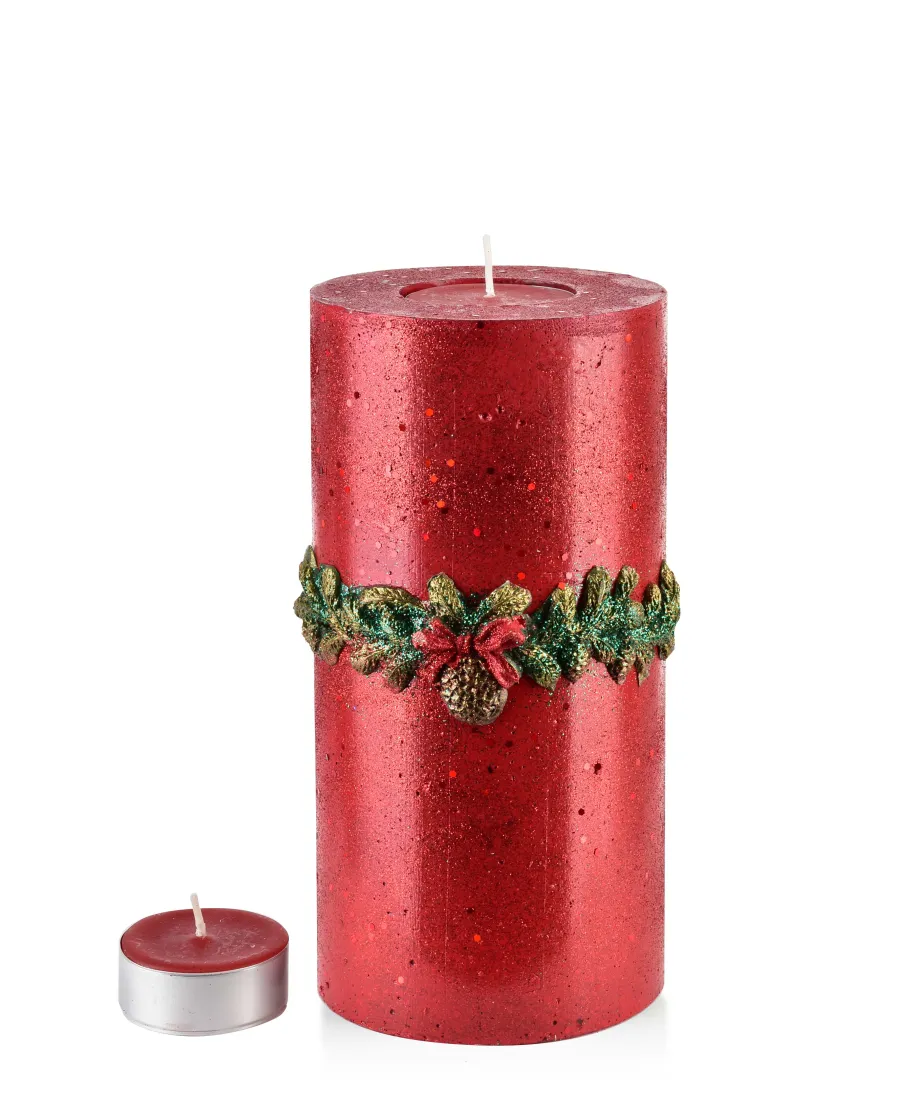 ŚWIECA LAMPION WALEC WIANEK CZERWONY 240