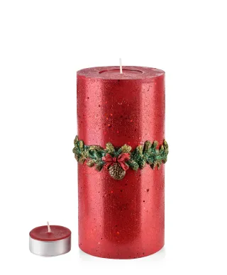 ŚWIECA LAMPION WALEC WIANEK CZERWONY 240