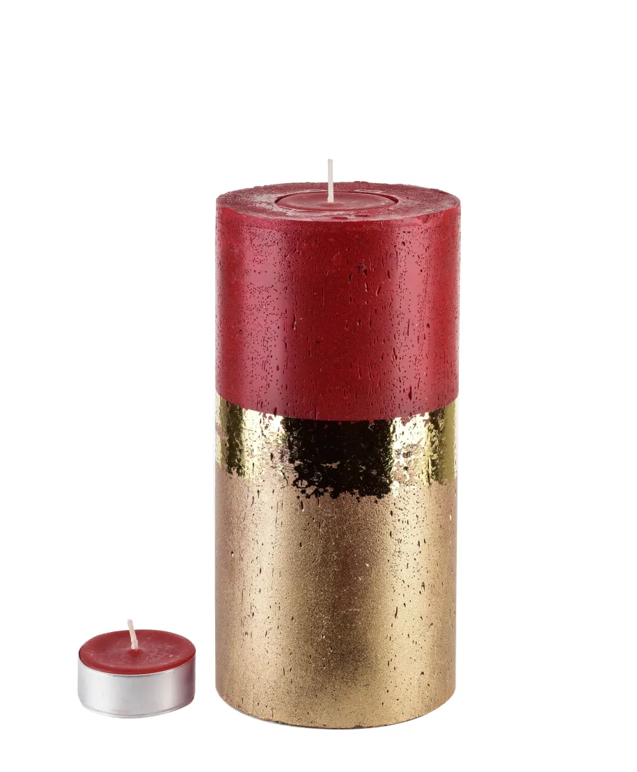 ŚWIECA LAMPION WALEC OMBRE RED 240