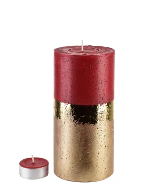 ŚWIECA LAMPION WALEC OMBRE RED 240