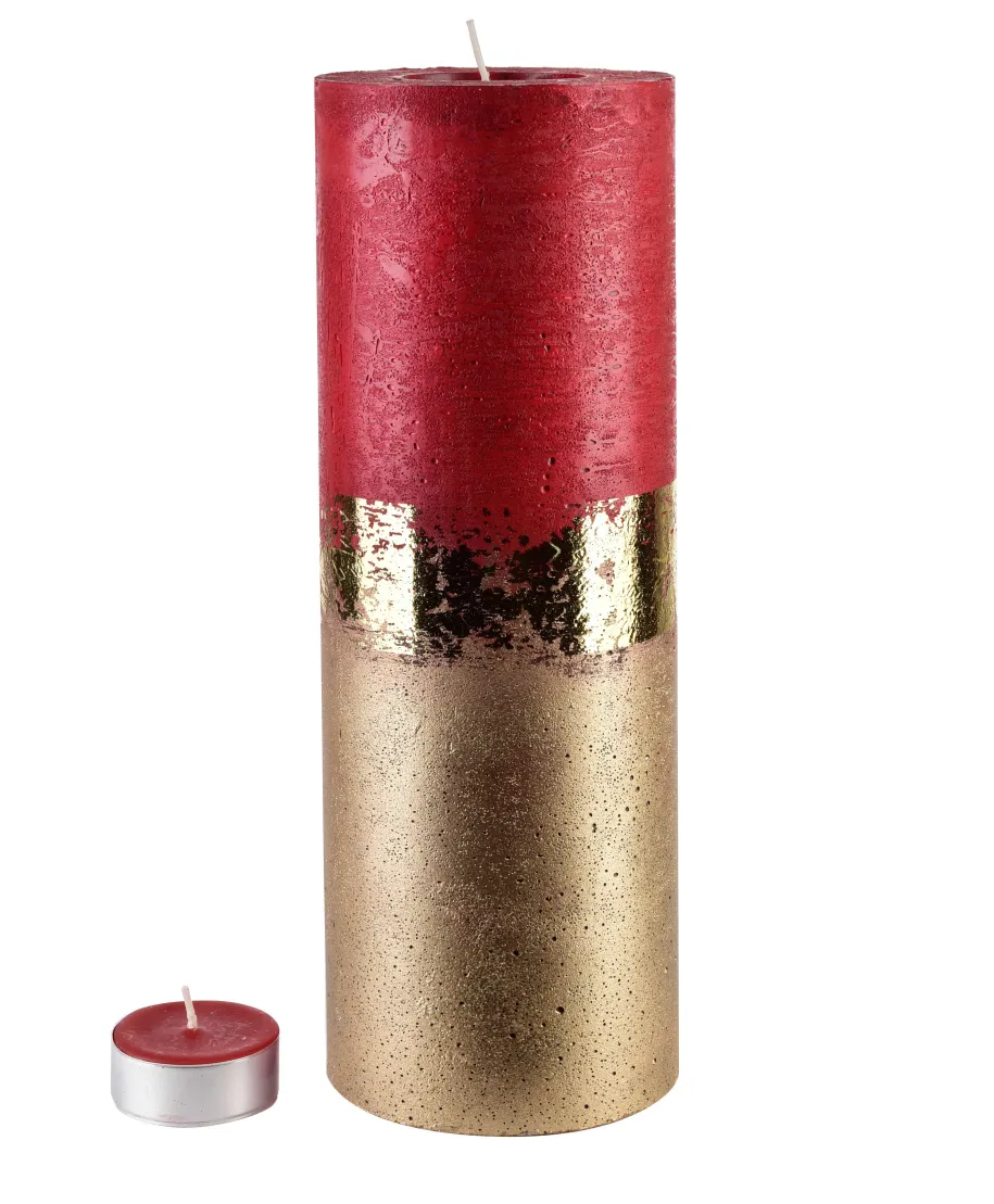 ŚWIECA LAMPION WALEC OMBRE RED 360