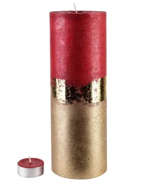 ŚWIECA LAMPION WALEC OMBRE RED 360