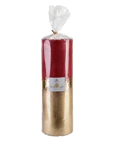 ŚWIECA LAMPION WALEC OMBRE RED 360