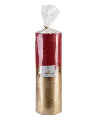 ŚWIECA LAMPION WALEC OMBRE RED 360