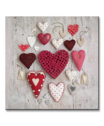 Obraz do sypialni - Red & White Hearts