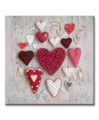 Obraz do sypialni - Red & White Hearts
