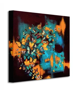 Obraz do salonu - Butterflies On Turquoise