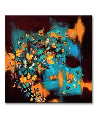 Obraz do salonu - Butterflies On Turquoise