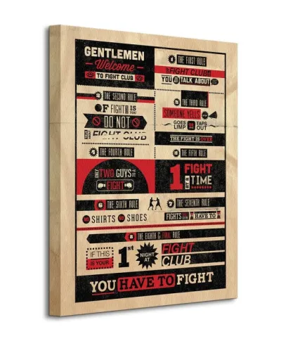 Obraz do salonu - Fight Club Rules Infographic