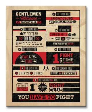 Obraz do salonu - Fight Club Rules Infographic