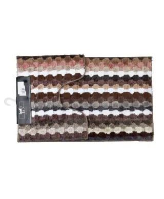 ZAC Komplet 2 dywaników 50x90cm/50x40cmpaski brąz