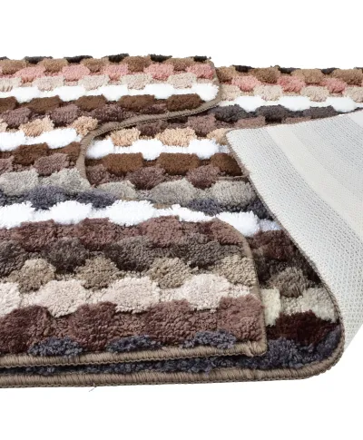 ZAC Komplet 2 dywaników 50x90cm/50x40cmpaski brąz