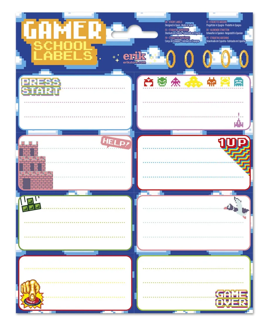 Gamer - naklejki na zeszyt