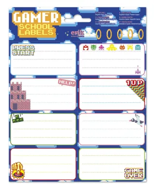 Gamer - naklejki na zeszyt