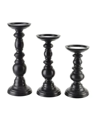 DAZ Komplet 3 świeczników10x10x29,5cm/10x10x25cm/10x10x20cm