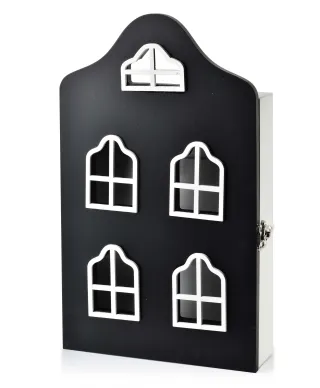 STACY Skrzynka na klucze 17,5x5,5x29,5cmDomek czarny