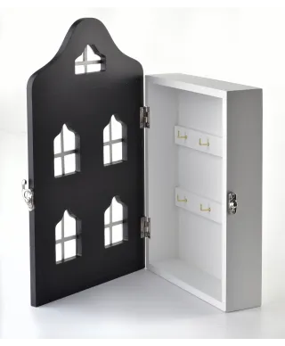 STACY Skrzynka na klucze 17,5x5,5x29,5cmDomek czarny