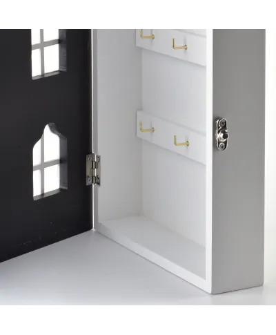 STACY Skrzynka na klucze 17,5x5,5x29,5cmDomek czarny