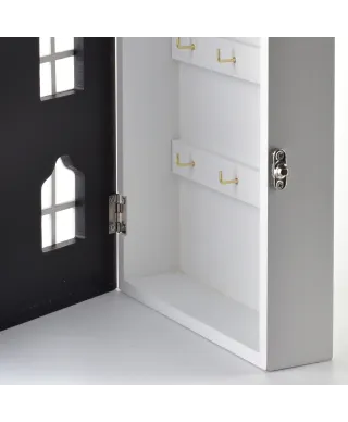 STACY Skrzynka na klucze 17,5x5,5x29,5cmDomek czarny