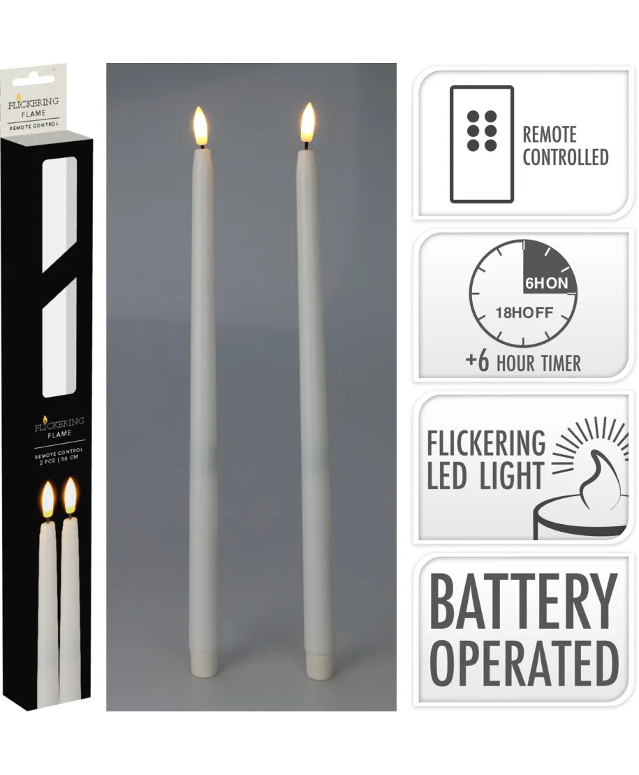 KOMPLET 2 ŚWIEC LED 38CM