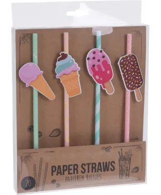 KOMPLET 20 SZTUK SŁOMEK DO PICIA PAPIEROWYCH