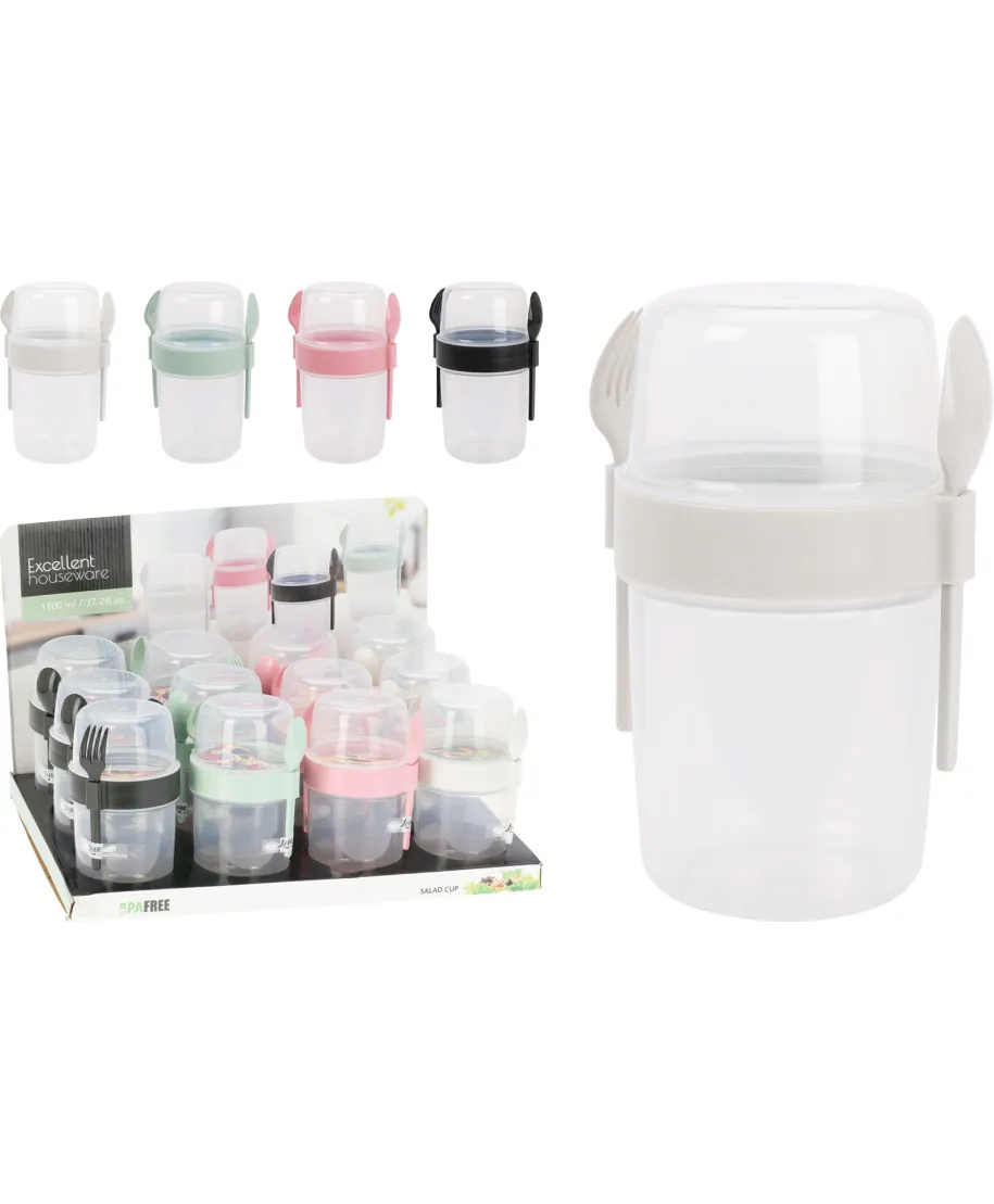 KUBEK NA LUNCH ZE SZTUĆCAMI 1.1 L