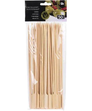 KOMPLET 50 SZTUK PATYCZKÓW DO SZASZŁYKÓW 25CM