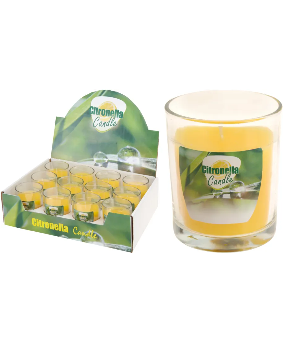 ŚWIECA CTRONELLA W SZKLANYM NACZYNIUANTYKOMAROWA