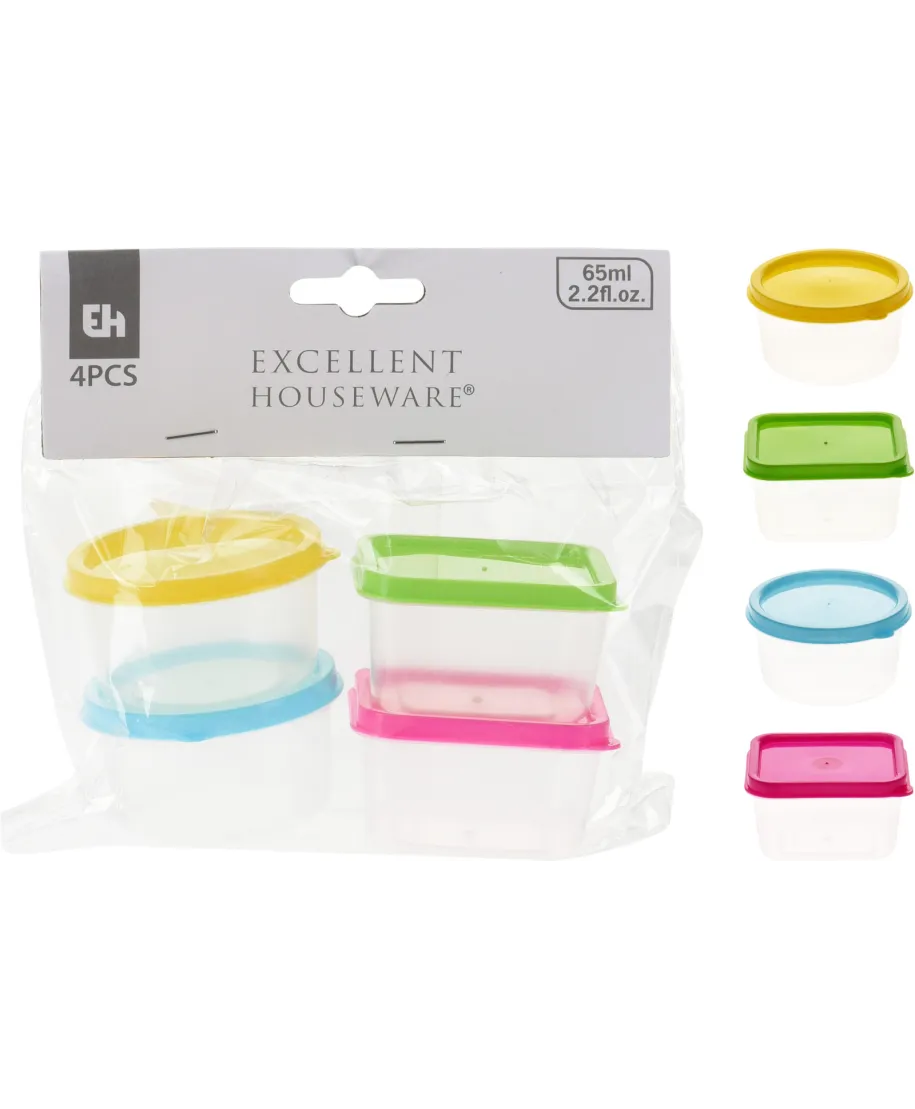 KOMPLET 4 SZTUK PUDEŁEK PLASTIKOWYCH