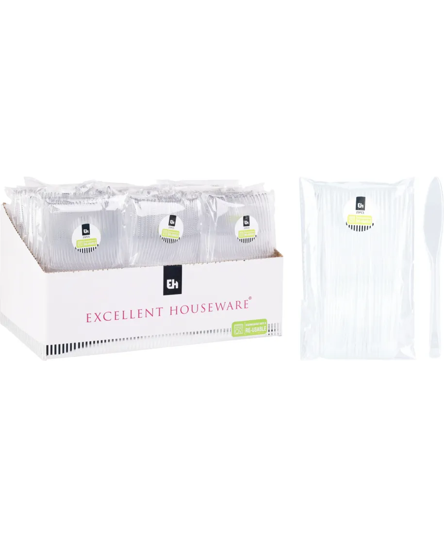 KOMPLET 25 WIDELCÓW PLASTIKOWYCH WIELORAZOWYCH 17,5CM