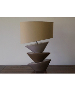 Lampa Stołowa - Geometria Brązowa - 40x27x62cm