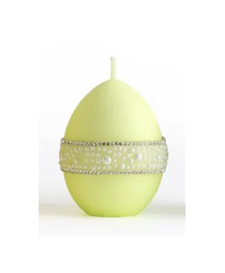 Świeca CRYSTAL jajko duże 7x11cm zielona